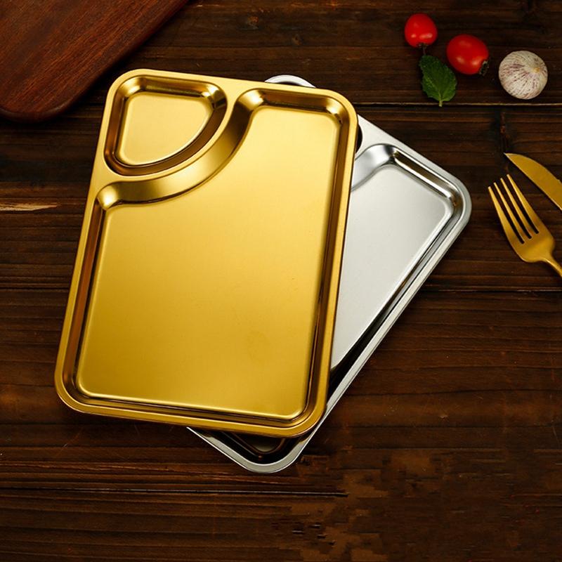 Фруктовые пельмени закуска уксус блюдо еда столовая посуда контейнер корейский золотой столовый прибор прямоугольный поднос из нержавеющей стали для макания соуса