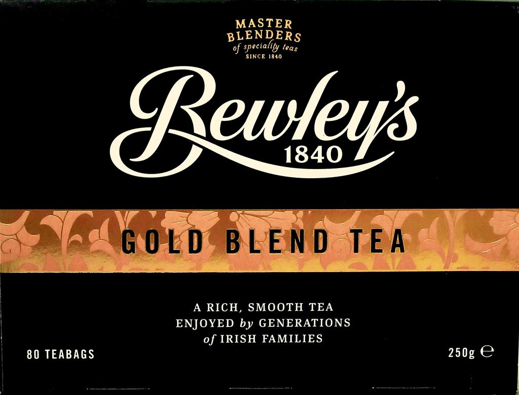 Чайные пакетики Bewleys Gold Blend для заваривания в чайнике, 80 пакетиков (250г)