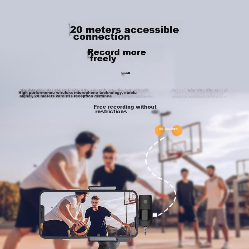 Masentek Wireless Lavalier Microphone, Recording And Amplification Device, One-To Suitable for Smartphones, Computers, And Cameras, 2 Mics