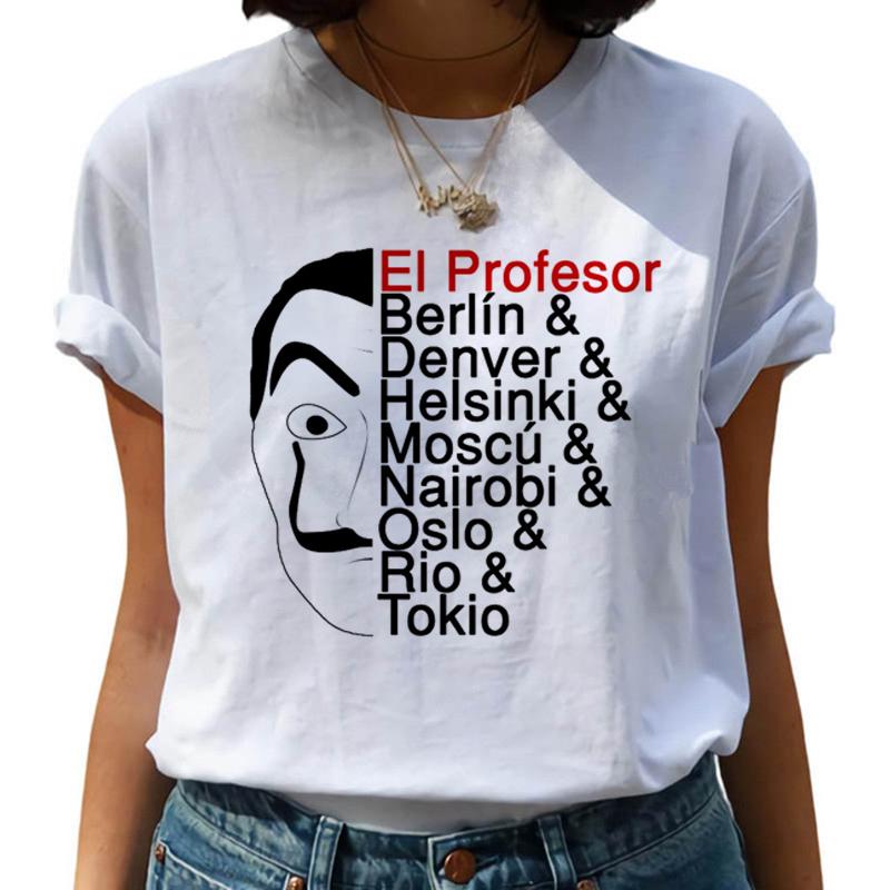 Money Heist Harajuku T Shirts Women La Casa De Papel Hip Hop T Shirts Fashion