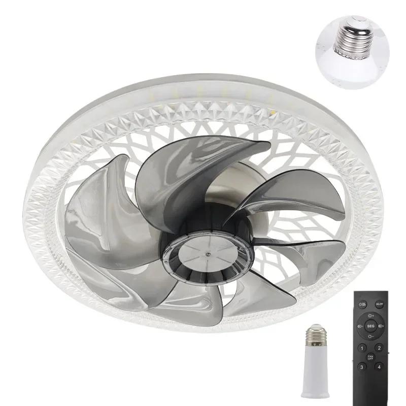 Modern Ceiling Fan With LED Light And Remote Control E27 Chandelier Fan Lamp 4 Speed Silent Powerful For Room Home Lighting
