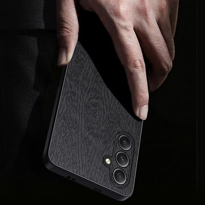 Оптовые чехлы для телефонов Samsung Galaxy M55 5G/C55 5G/F55 5G с текстурой дерева из ПУ кожи+ПК+ТПУ