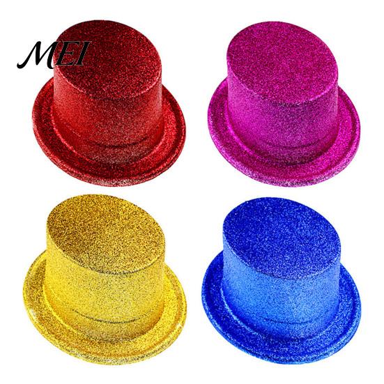 Reusable Party Hats for Annual Events Shiny Top Hats, Glitter Hat Adult Kids, Colorful Magician Hat, Victorian Dress Up Christmas Sparkling