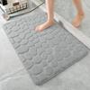 1pc Memory Foam Embossed Velvet Carpet Bathroom Living Room Non-Slip Mat Cobblestone Floor Mat Home Furnishings