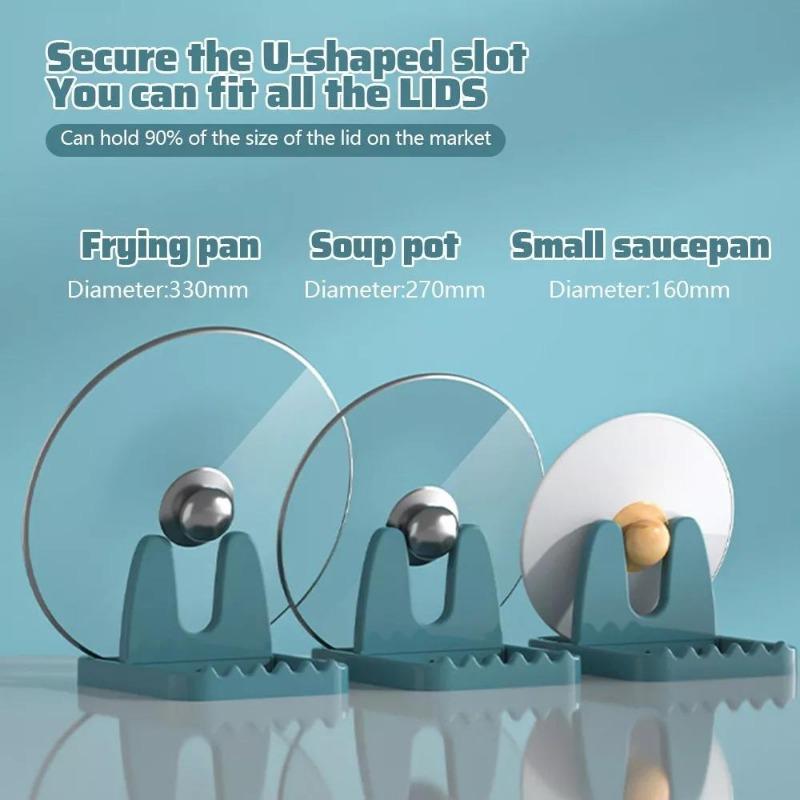 Складная подставка для крышки кастрюли, пластиковый держатель для ложек, подставка, многофункциональный органайзер, подставка для хранения, кухонная полка для хранения, посуда