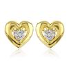 Estele Gold Plated Ad Heart Stud Earrings for Girls and Women