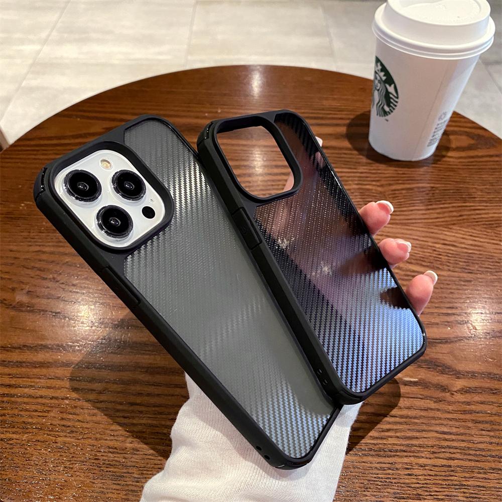 Роскошный гибридный защитный чехол из углеродного волокна для Iphone 14 13 12 11 Pro Max Plus X Xs Xr 7 8 Se Pc + защитный бампер из ТПУ