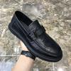 Leather Doudou Shoes Men's 2025 New One-pedal Lazy Loafers Men's Black Popular Cowhide Casual Leather Shoes