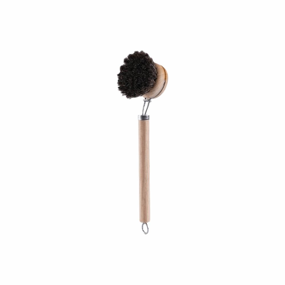 Solid Wood Dish Pot Brush Replaceable Frying Pan Brush Kitchen Cleaning Brush Home Cleaning