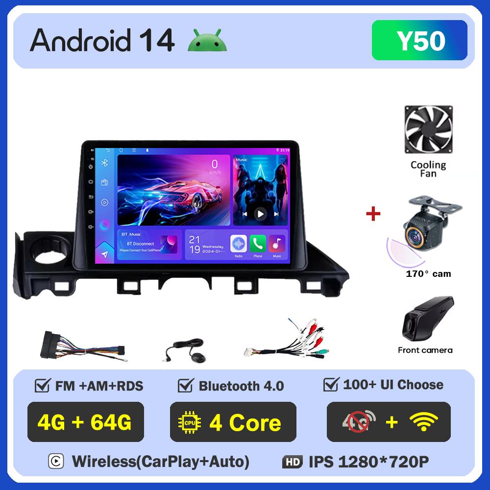 Автомобильный видеоплеер для Mazda CX5 Mazda 6 Atenza 3 2016-2018 Carplay Android 14 авто радио интеллектуальная система GPS навигация Wifi