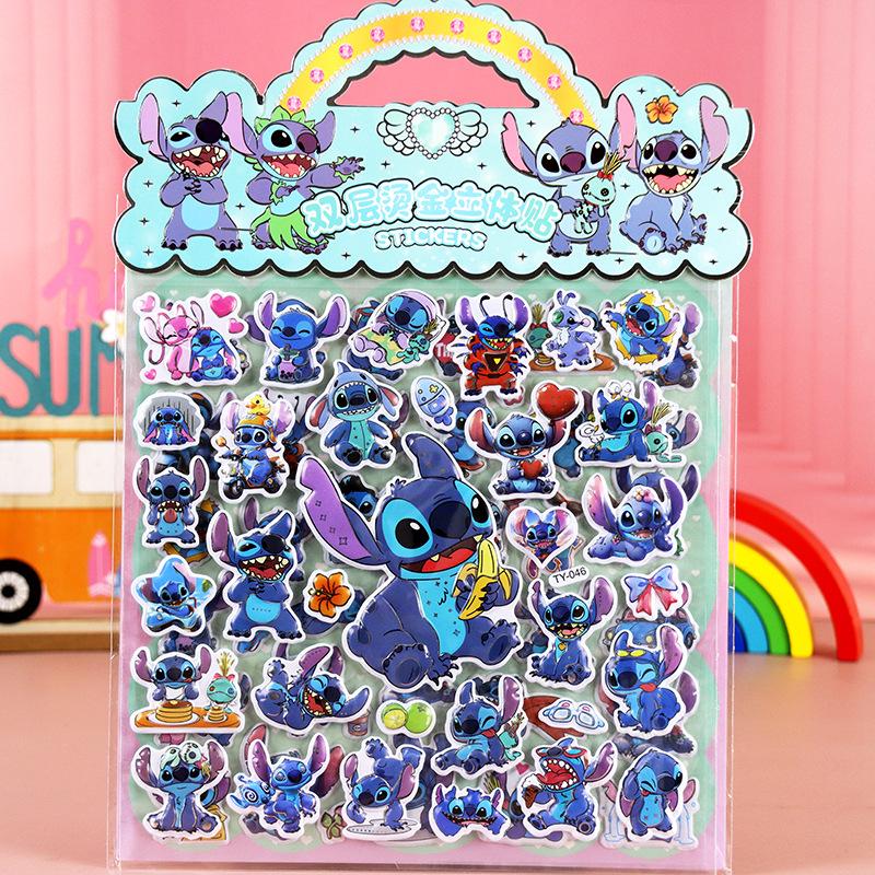 Hot Children's cartoon stickers, Sanlio dress up, double-layer hot stamping, three-dimensional bubble decoration stickers gifts