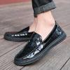 New Arrival Flats Boat Shoes Men Slip-on Black Pu Patent Leather Shoes Men Original Soft Sole Comfortable Drive Shoes for Men