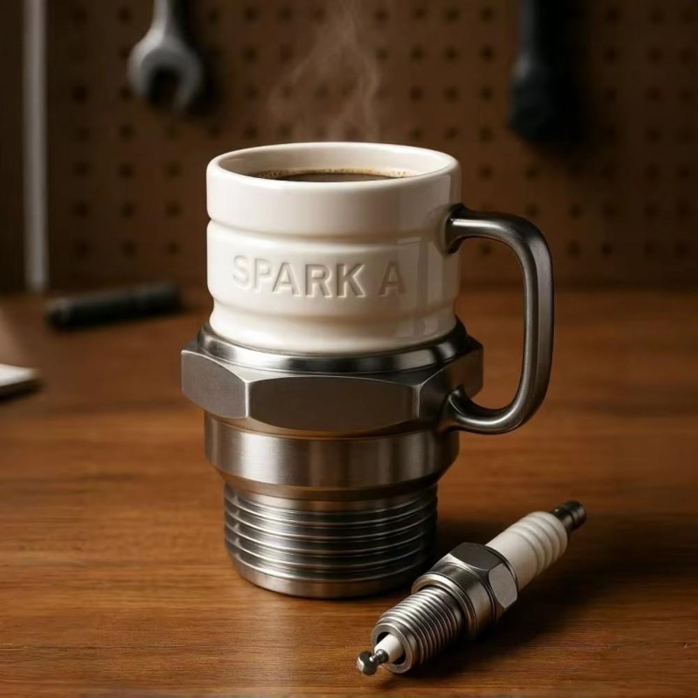 Unique Spark Plug Mug Automotive Automotive Themed Mug Industrial Coffee Cup Coffee Drinking