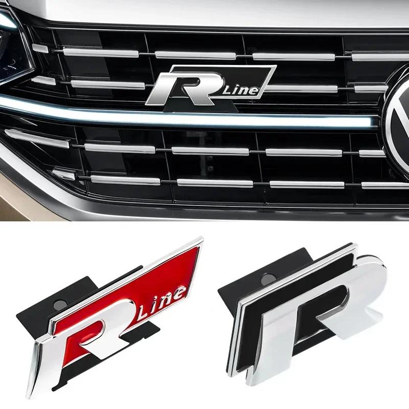 2026 Hot For VW VOLKSWAGEN 3D Metal Car Logo R RLine Front Grille Emblem Badge Sticker For Volkswagen VW Golf R R32 MK7 MK7.5 MK