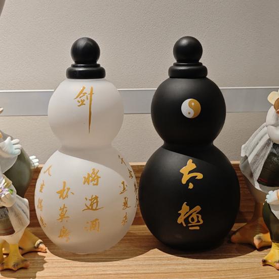 1 набор 800 мл бутылка для воды из тыквы с плечевым ремнем, плетеная веревка для талии, кисть для чашки, подвеска, наклейка «сделай сам», винтажная бутылка для питья из тритана в китайском стиле