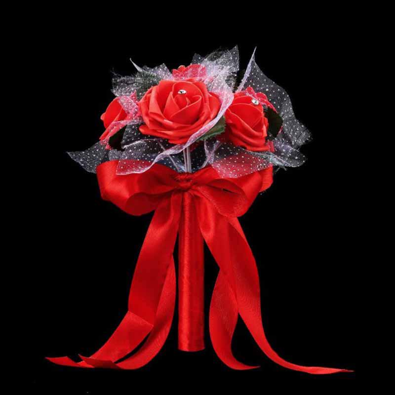 Букет невесты, держащий цветок, искусственная роза, шелковый букет, украшение для подружки невесты