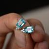 Серьги-гвоздики Huitan Fresh Style Light Blue CZ для женщин, стильные аксессуары, модные украшения для вечеринок, новое поступление