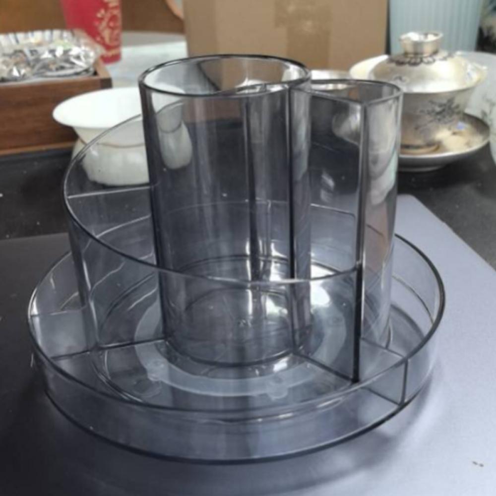 Simple Makeup Brushes Holder 360°Rotating Stationery Organizer Pen Storage Box  Student