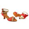 Latin Dance Shoes Women Girls Satin Tango Salsa Ballroom Dancing Shoes Middle Heel 5cm Indoor