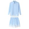European and American style French women's clothing fashion versatile temperament casual lace shirt shorts set
