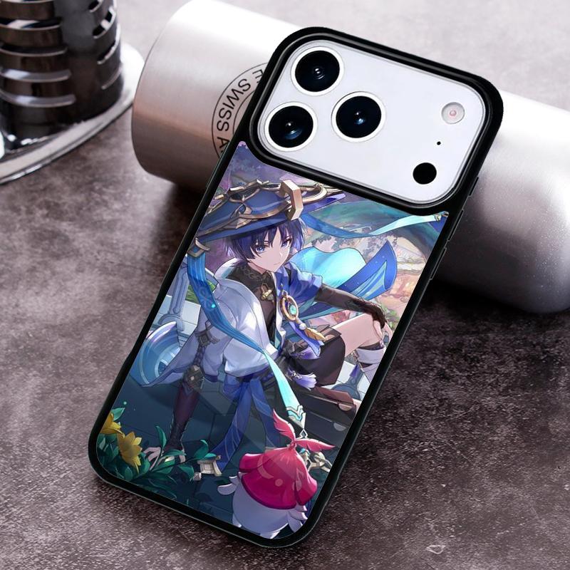 Чехол для телефона Genshin Impact Scaramouche для iPhone 17 16 15 Pro Max Air 14 13 12 11 Plus Ударопрочный чехол