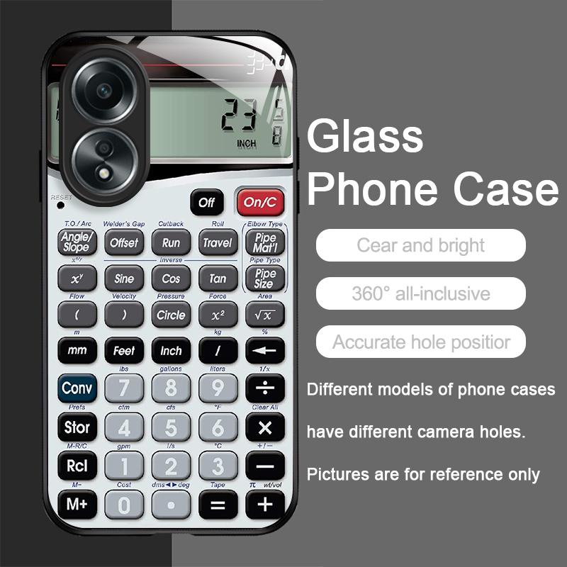 Забавный чехол для телефона из закаленного стекла с рисунком калькулятора для OPPO Realme 13 Pro Plus 12 11 10 9i C55 X7 GT Neo 2 3T Жесткий чехол