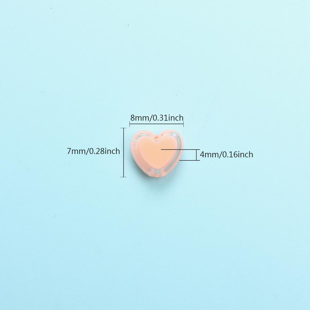 200 шт. Бусины-разделители Браслет ручной работы Свободные бусины Подвески DIY для изготовления ювелирных изделий Акриловое ожерелье Сэндвич в форме сердца Прозрачный 7*8 мм