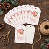 Santa Claus Gift Tags 50 Pcs Christmas Tags, Merry Thick Paper Labels with Decorative Hang Jute Rope for Holiday Wrapping, DIY Crafts, New Year Party