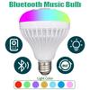 Светодиодная музыкальная лампочка со встроенным Bluetooth-динамиком, беспроводная умная лампочка с пультом дистанционного управления, динамик с изменяющимся цветом RGB