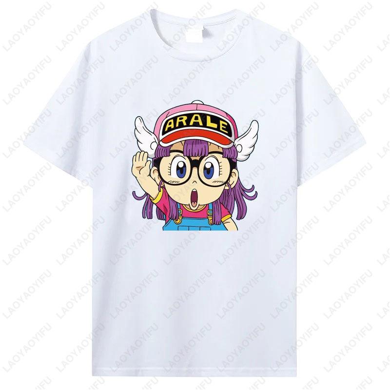Футболка с принтом Арале Забавная Мужская Женская Хлопковая Футболка Аниме Принт Одежда Манга Винтажная Мода Уличная Одежда Каваи Повседневная Одежда