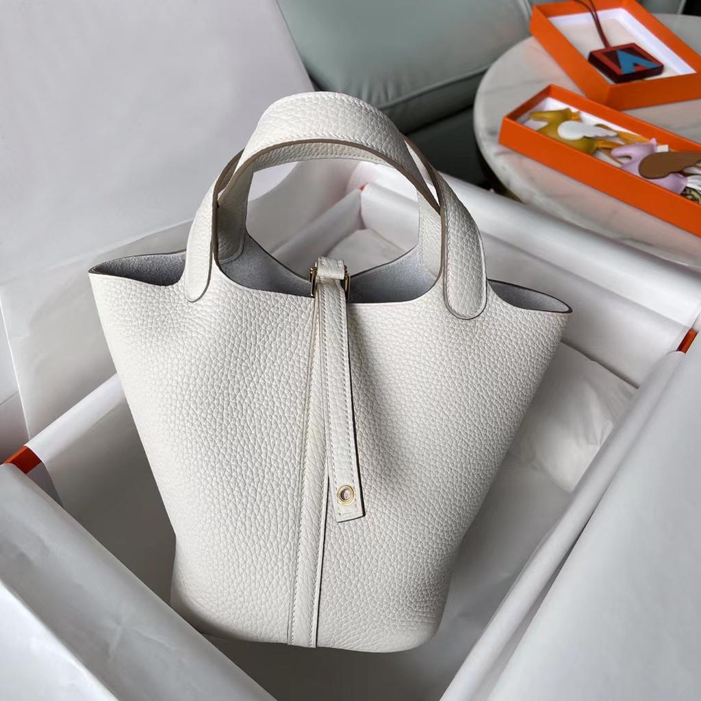 Корзина для овощей из воловьей кожи, сшитая вручную вощеной нитью для детей, обернутая в натуральную кожу с узором личи, сумка-ведро для воды для женщин