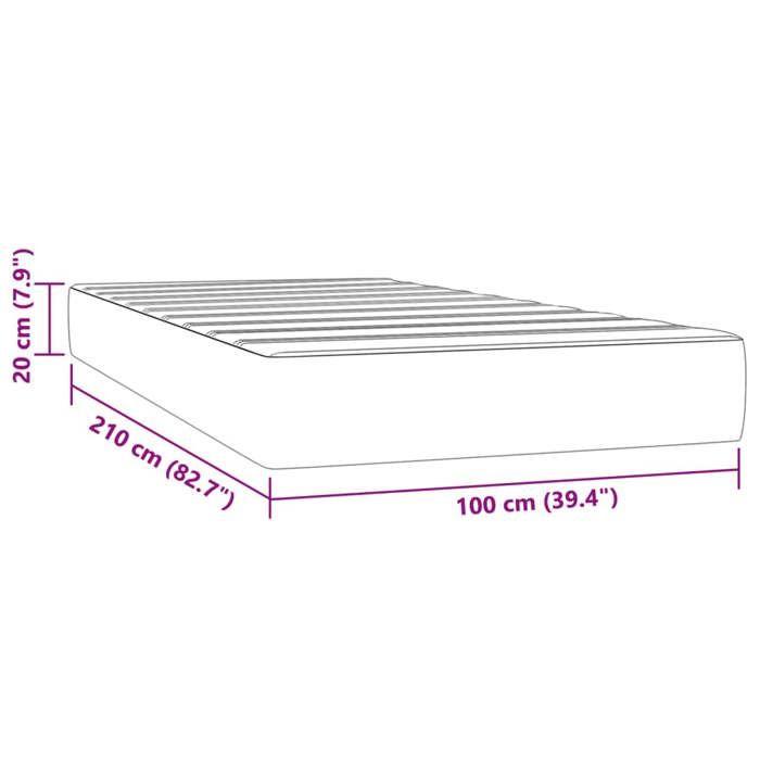 VidaXL Matelas de lit à ressorts ensachés 100x210 cm epaisseur 20 cm velours,matelas,matelas de lit,matelas à sommier tapissier,4016