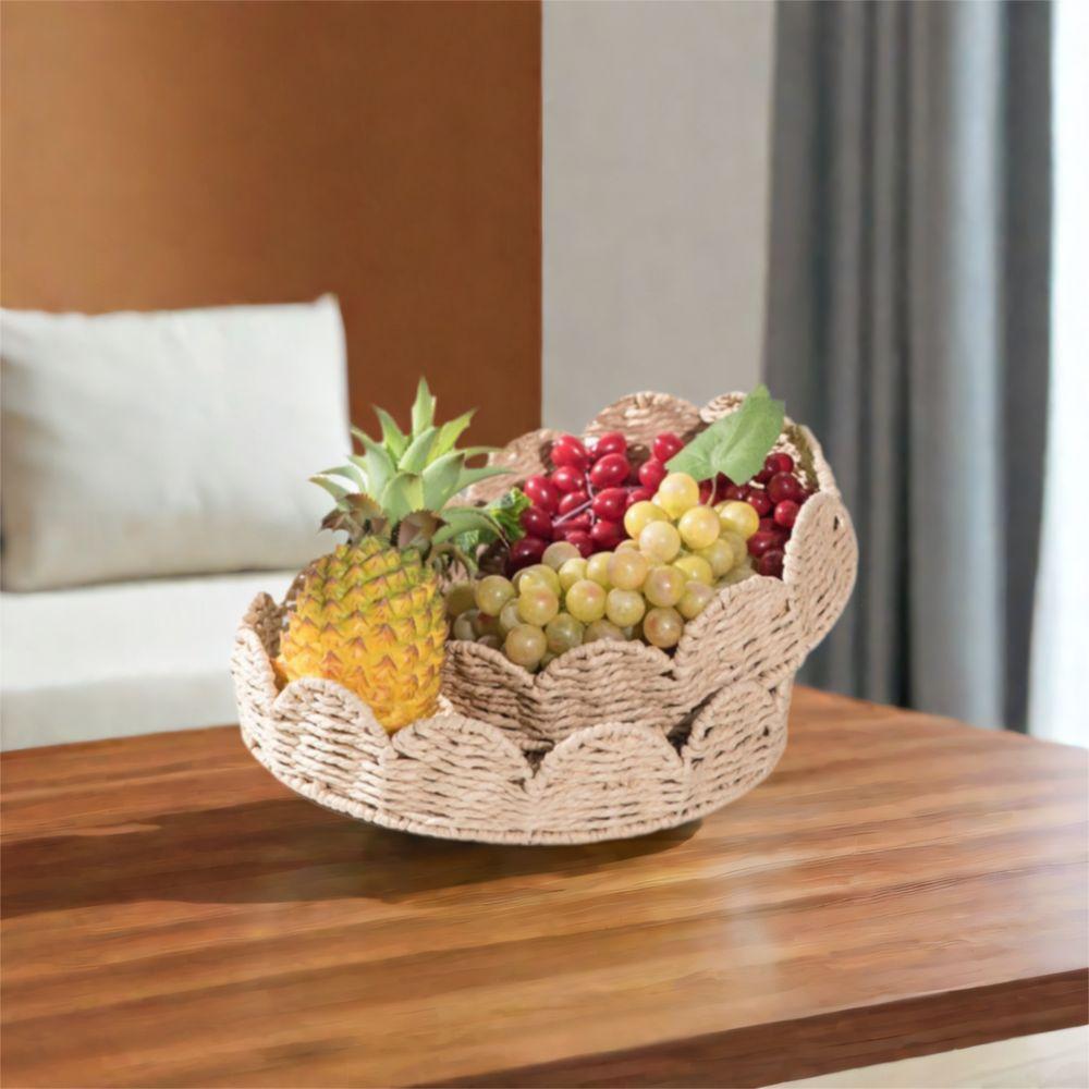Decorative Fan-shaped Storage Basket Handmade Multipurpose Storage Basket Bedroom Decor