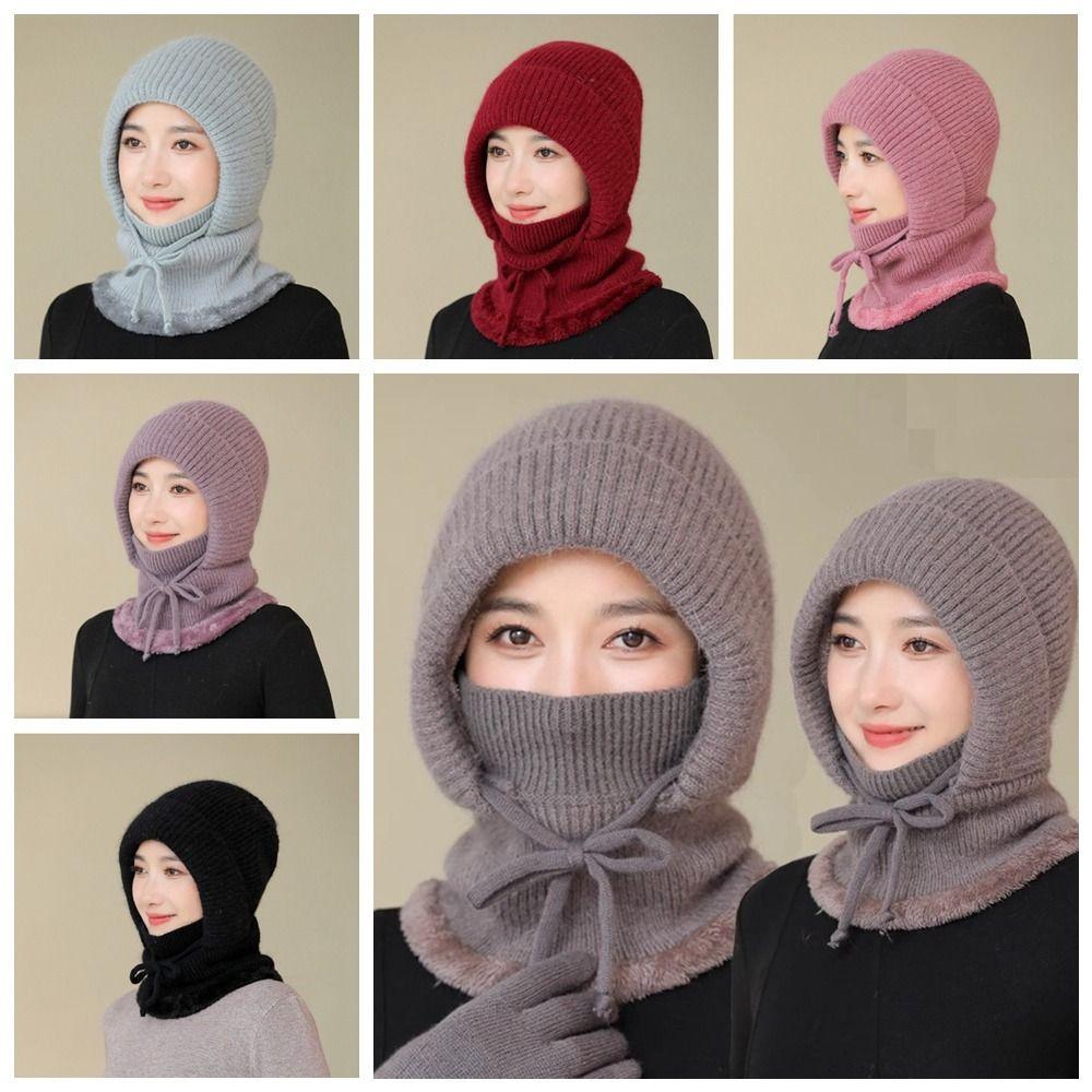 Защита ушей Вязаная балаклава Шапка Грелка для шеи Шапки-пуловер Зимняя шапка с капюшоном На все случаи жизни