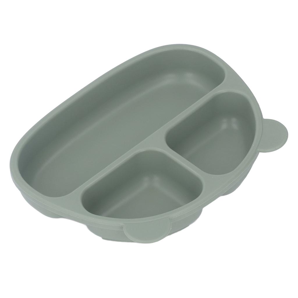 Toddler Soft Silicone Plate Home Dining Room Cute Cartoon Bear Shaped Baby Suction Plate for Snacks