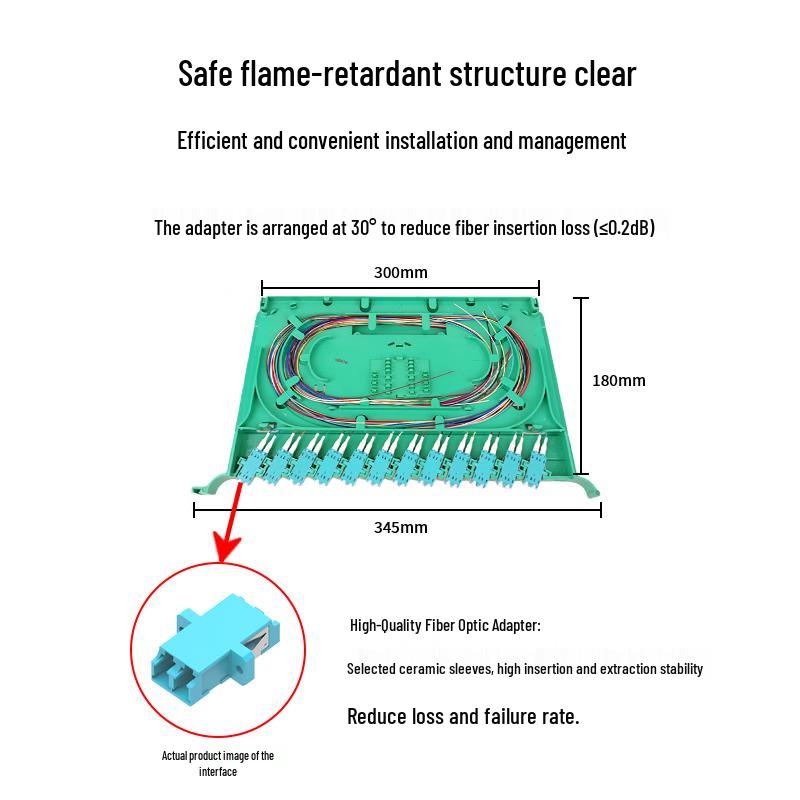 BOYANG 24-Port 48-Core ODF Fiber Optic Patch Panel