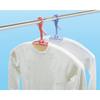 Kokubo Industries Laundry Hangers (Set of 2, Pink and Blue) Foldable Slide Hangers (Sliding/Catching) for Sweatshirts, Prevents Sagging and Wind, 6235