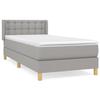 3130545 vidaXL Divan Bed with Mattress Light Grey 80x200 Cm Fabric