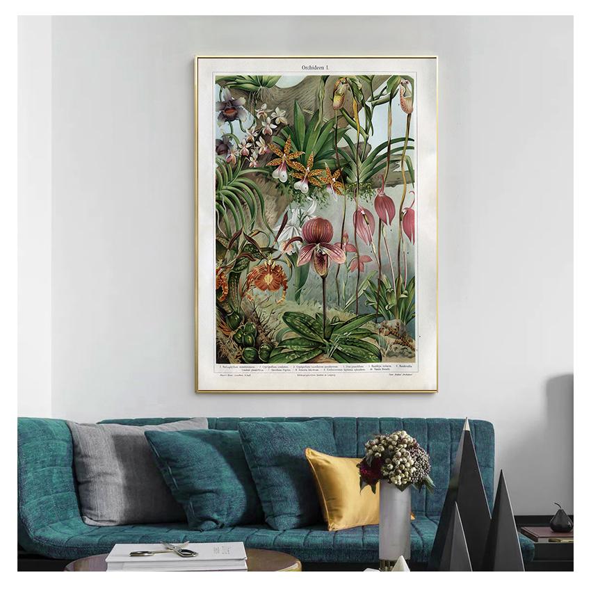 Canvas Prints Snapdragon Antique Flowers Plants Wall Art Painting Picture Home Room Decor Orchids Late 1800s Botanical Poster