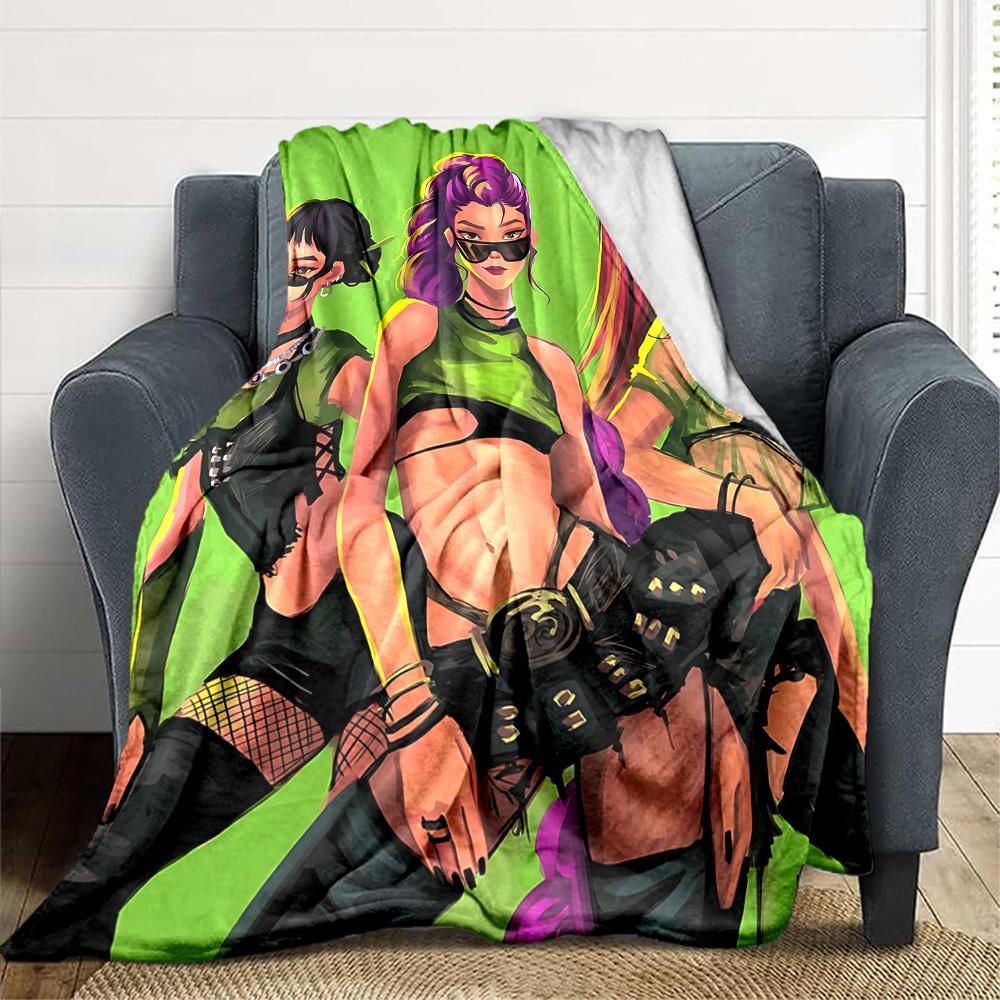 1pc Huntrix, K pop Blanket Soft All Season Throw with Vibrant Design, Perfect for Home, Travel, and Gifts, Ideal for Naps and Camping