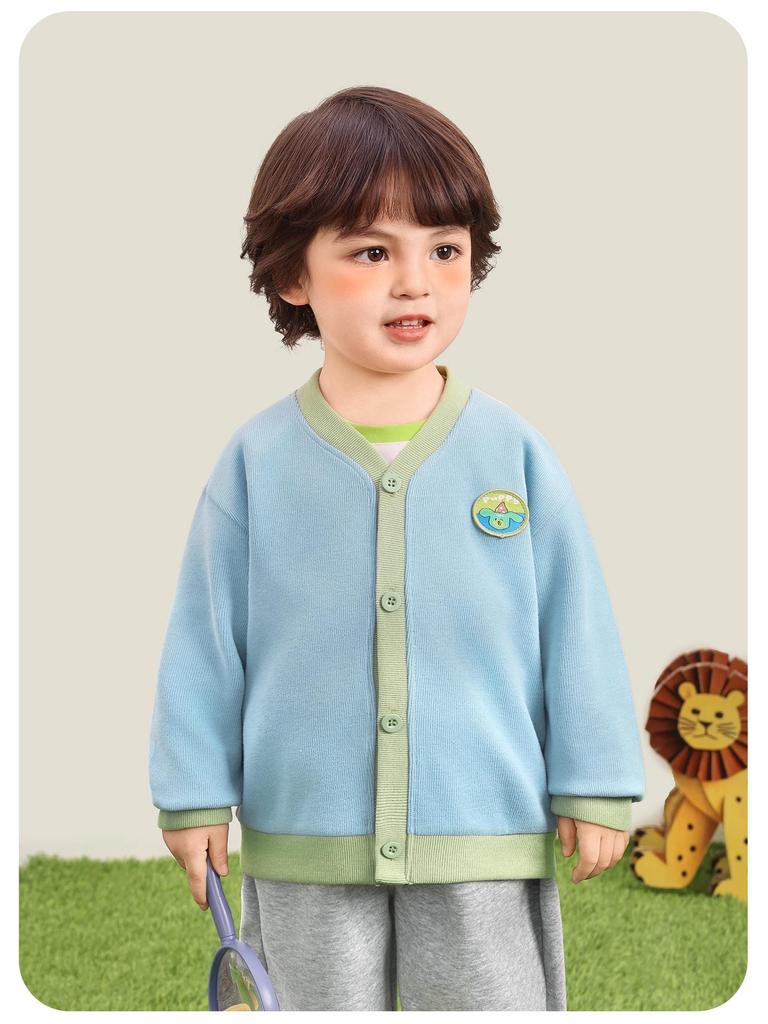 Kaka Panda Kids' Knit Cardigan - Boys' and Girls' Spring Casual Wear for Toddlers