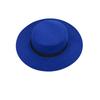 Solid Color Men's Felt Hat Elegant Women Jazz Hat Vintage Woolen Flat Top Hat  Autumn