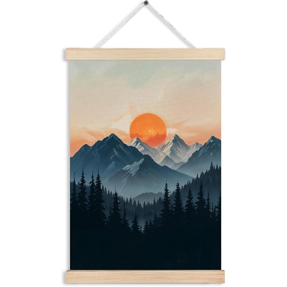 RYVJU Traditional Japanese Temple Wall Art Poster Hanger Frame, Japanese Room Decor, Asian Spiritual Nature Landscape Wall Decor Canvas Prints for