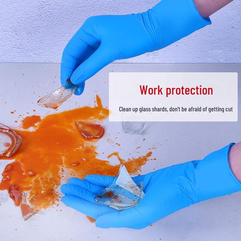 Thickened Wear-Resistant Nitrile Gloves: Disposable for Beauty, Salon, Catering & Dishwashing