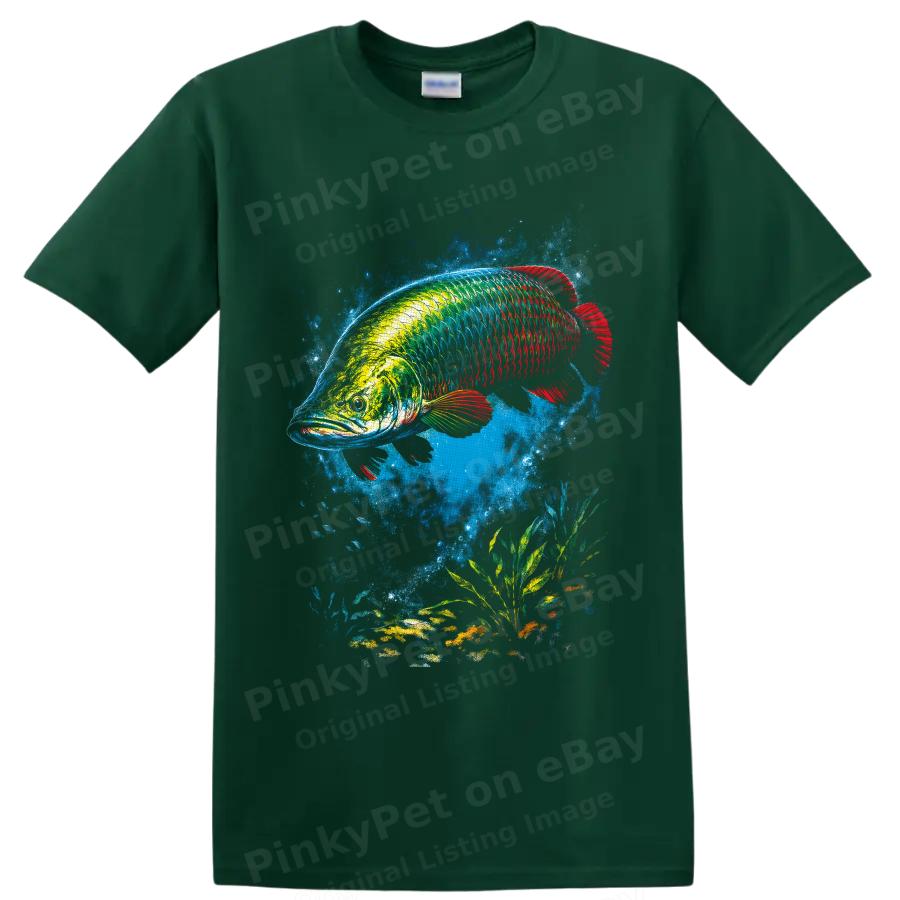 Arapaima Fish T Shirt Colorful Tropical Freshwater Angler Art Big Graphic Tee