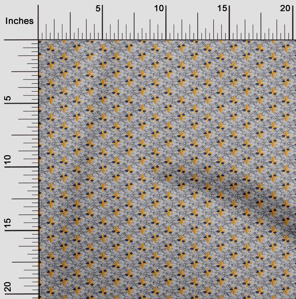 oneOone Cotton Flex Dark Peach Orange Fabric Leaves & Floral Block Sewing Craft Projects Fabric Prints By Yard 40 Inch