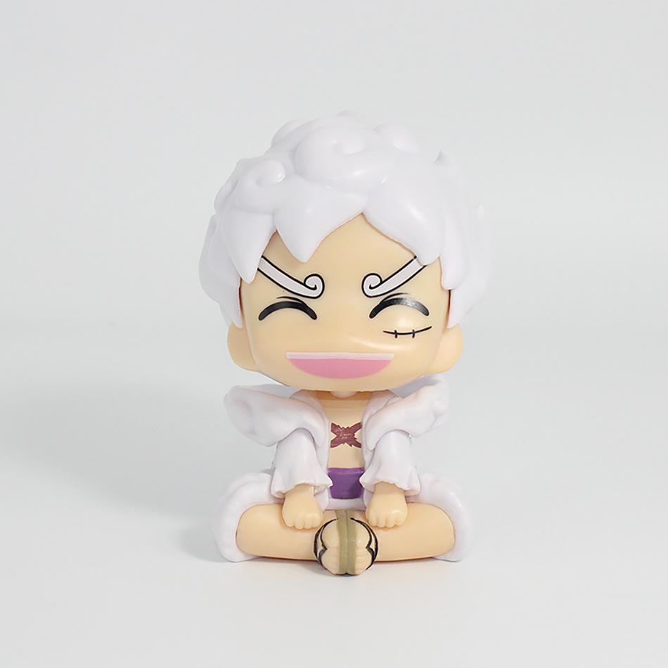 10 см Аниме Фигурка One Piece Ника Луффи Gear 5 Q-версия Сидящая Фигурка Статуэтка Модель Коллекция Настольные Украшения для Автомобиля Игрушки