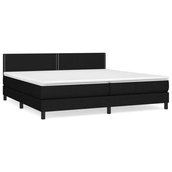 3140003 vidaXL Divan Bed with Mattress Black 200x200 Cm Fabric