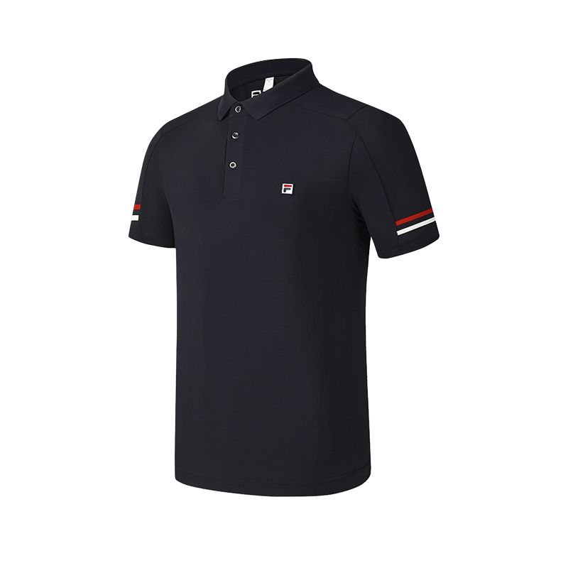 Fila Теннис Простой Повседневный Спорт Удобный Вязаный С Коротким Рукавом Рубашка-поло Grand Slam Мужские топы Королевский-синий A11M533138F-NV