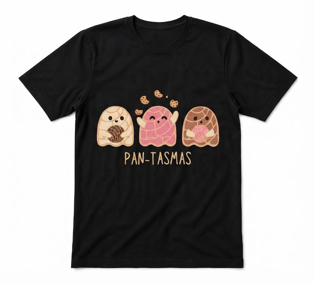 Funny Pantasmas Ghost Pan Dulce Cute Ghost Halloween Graphic Black T-shirt